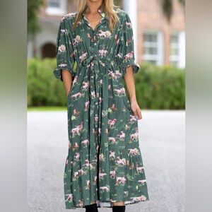 Holly Shae Green lightweight corduroy Dress M/L